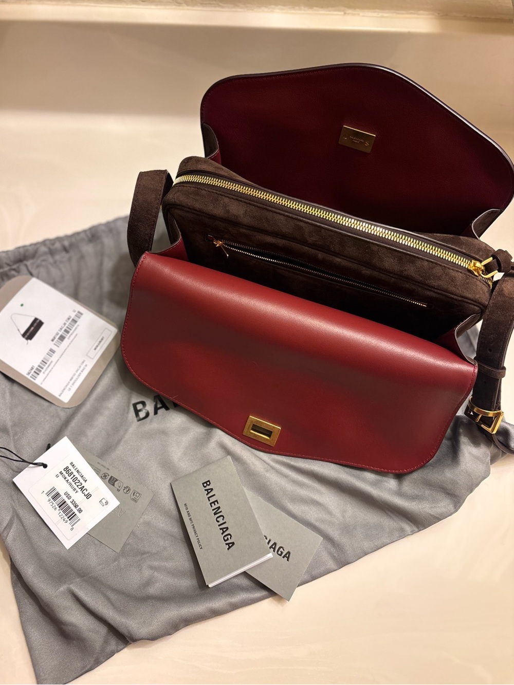 🛑‼️NWT BALENCIAGA LE 7 SHOULDER BAG MEDIUM IN MOKA 🛑 ‼️